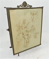 Three way beveled mirror with celluloid front