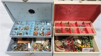 Lot of 2 jewelry boxes with contents