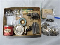 Box of US & foreign coins and assorted items