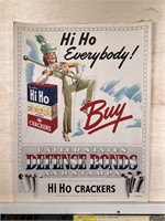 1941 WWII Hi Ho Crackers Defense Bonds Poster