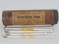 1930s Ruffsdale Distilling Co Glass Drink Stirrers