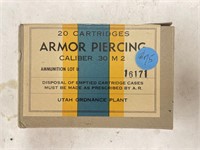 (20 Rds) 30-06 Ammo Armor Piercing Sealed Box