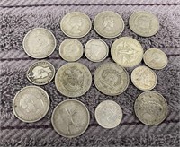 Lot of Foreign Coins, Some Silver