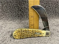 Case XX Amber Bone Hawkbill Pruner Pocketknife