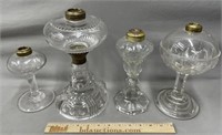 4 Glass Oil Lamps