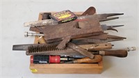 Files, Planer, Assorted Tools w/ Wood Tray