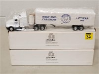 Lot of 2 ERTL West End Car Show Tractor Trailers