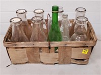 Basket of Milk & Vintage Bottles