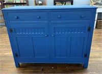 Wood Cabinet Painted Blue