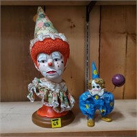 Ceramic/Paper Mache Handpainted Clown Bust