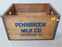 Pennbrook Milk Co. Philly, PA Wood Crate
