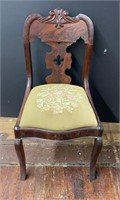 Side Chair with needlepoint seat