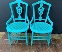 Pair of Side Chairs - turquoise