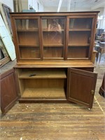 Cabinet with glass and wood doors