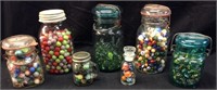 ANTIQUE & VTG. GLASS MARBLES & SHOOTERS