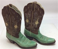 LEATHER ARIAT COWBOY BOOTS, SIZE 9