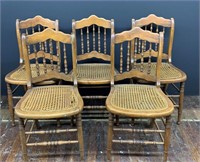 5 Chairs with Cane bottom