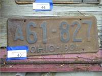 1931 Ohio license plate
