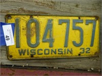 1932 Wisconsin license plate
