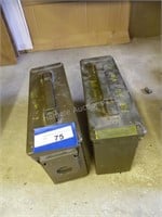2 metal ammo boxes