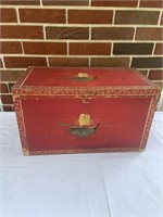 Vintage treasure chest with metal liner