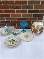 Assorted dishes and cookie jar