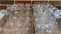 Assorted crystal etched goblets, Paul Masson,