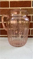 Pink depression glass large pitcher - Mayfair