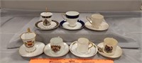 7 Assorted Porcelain Teacups And Saucers.