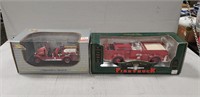 2 Collector Toy Fire Trucks (1 Is A Bank)
