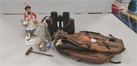 Assorted Items, Goebel Figurine, Binoculars