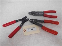 3 PAIRS OF ELECTRICAL CRIMPING PLIERS