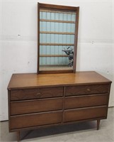 Mid Century Modern Bassett Dresser, Mirror