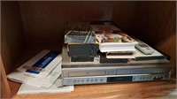 JVC vcr, vhs tapes, tv stand