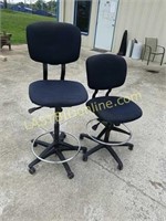 2 Rolling Adjustable Height Office Chairs / Bar