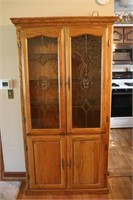 Small Wooden Lighted China Cabinet