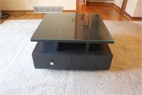 Modern Square Coffee Table w/ Drawers and Storage