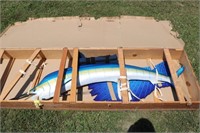 Huge 88" Wooden Blue Marlin Wall Hanging