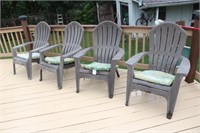 4 Outdoor Plastic Adirondack Chairs