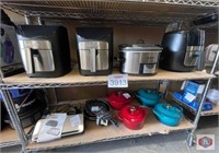 cookware. Lot of assorted small appliances,