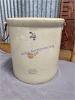 4 GALLON RED WING CROCK W/ HANDLES