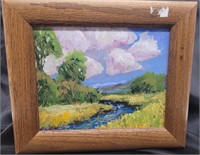 Small framed oil painting.  13"×11". Signed.