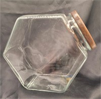 Glass candy jar. 9"×9½"