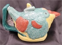 Vintage Kingfisher bird teapot. 9"×5½"