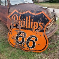 Antique Phillips 66 Sign Black, Orange, White