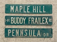Three Vintage Street Signs