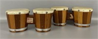 Two White Line Bongo Drums