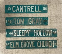 Four Vintage Street Signs