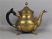 Vintage Footed Brass Teapot