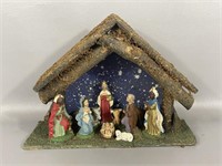 Vintage Stationary Nativity Scene
